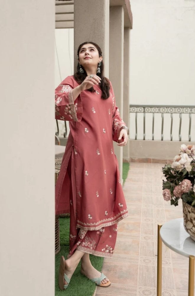 Urge - 2PC Unstitched Dhanak Embroidered Shirt with Dhanak Embroidered Trouser - ES 1079